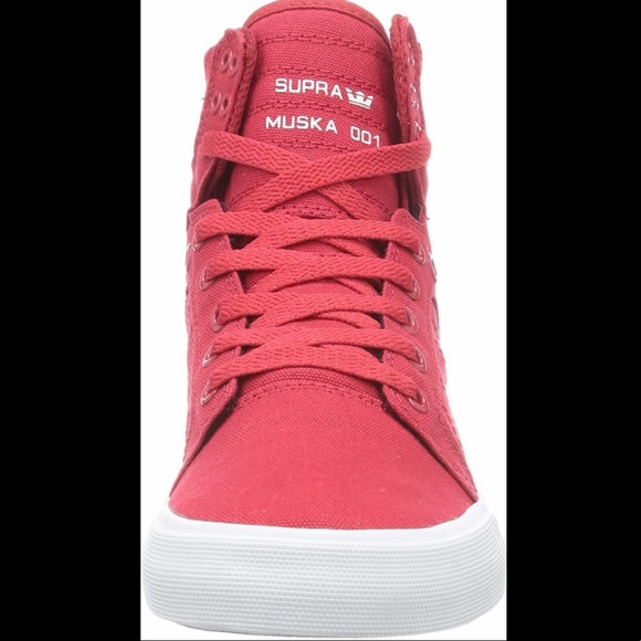 RELISTED. Supra Skytops Express Tuf womens red canvas pair high top sneakers 7 - Picture 6 of 10